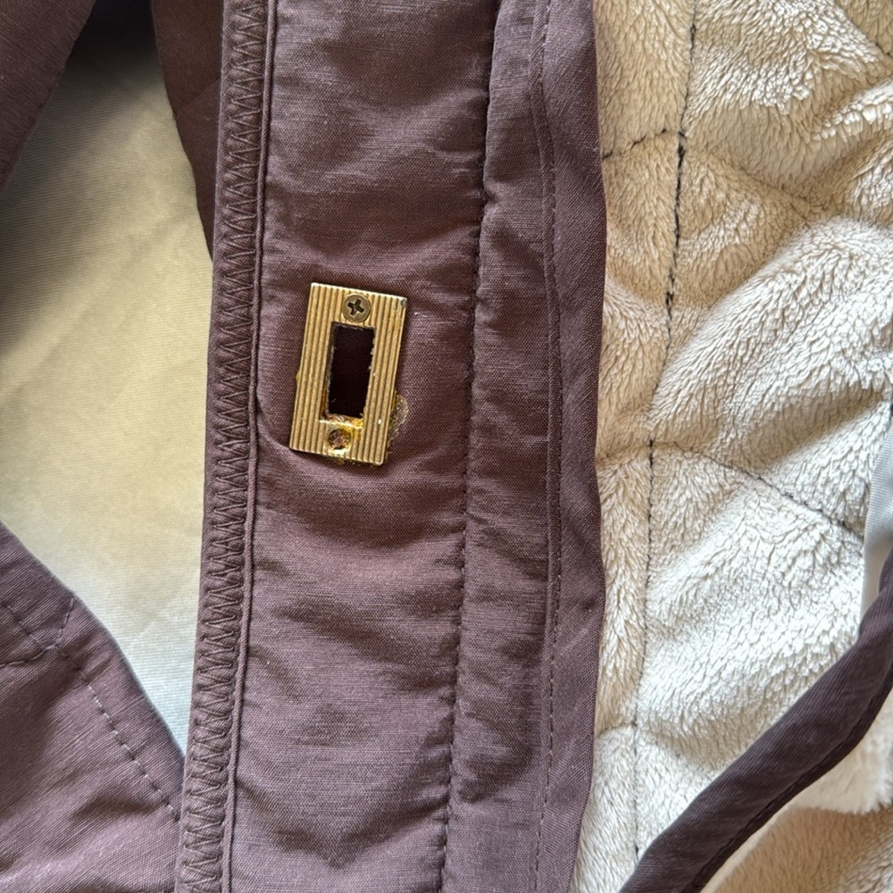 Chadwick’s Brown Barn Jacket Brown Quilted Soft Velour Fleece Lined Toggles Sz M - Picture 9 of 12
